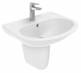 Умывальник 55 см с отверстием под смеситель в комплекте с полупьедесталом, 23187 фото  в интернет-магазине Санкомп