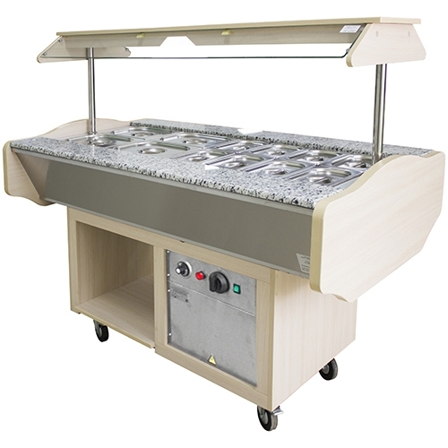 Мармит 2-х блюд для "Шведского стола" 1500х910х1365мм, цвет молочный дуб, 26918 фото  в интернет-магазине Санкомп