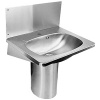 Раковина на полупьедестале антивандальная из нержавеющей стали ПРЯМОУГОЛЬНАЯ С/О, Б/П 440х590х500 фото  в интернет-магазине Санкомп