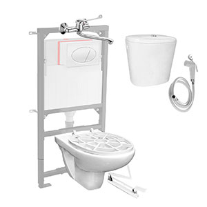  Видуар ПОДВЕСНОЙ ОВАЛЬНЫЙ, бачок для раствора КЕРАМИКА, ПЕДАЛЬ И СМЕСИТЕЛЬ (БЕЗ ИНСТАЛЛЯЦИИ), 18298 фото 