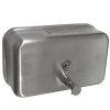 Дозатор для жидкого мыла настенный из нержавеющей стали 1200 мл горизонтальный Матовый, 3651  фото  в интернет-магазине Санкомп