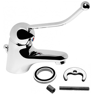 Смеситель ЛОКТЕВОЙ (ХИРУРГИЧЕСКИЙ) для раковины, (К47), с литым изливом 10/5 см, ШПИЛЬКА  фото  в интернет-магазине Санкомп