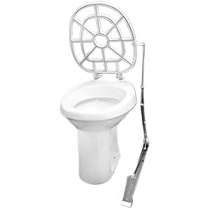 Видуар АНТИВСПЛЕСК НЕ, напольный керамика, решетка - пластик, в комплекте с педалью, 11108 фото в интернет-магазине СанКомп www.sancomp.ru