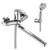 Смеситель для ванны настенный ОДНОРЫЧАЖНЫЙ, излив поворотный 30 см, лейка 3 режима фото  в интернет-магазине Санкомп