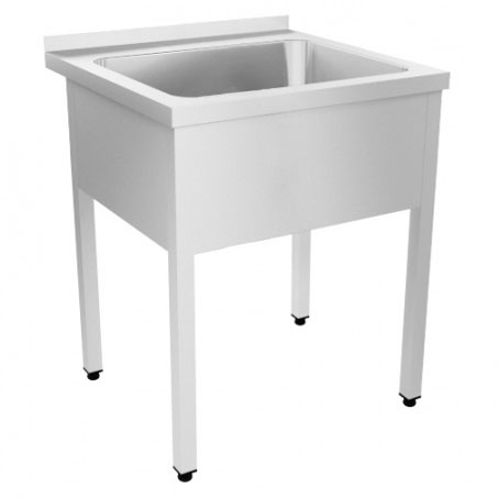 Ванна моечная AISI 304 1 мм цельнотянутая 1 секция 700х500х400, С/О, каркас оцинкованный 800х600х890 фото  в интернет-магазине Санкомп
