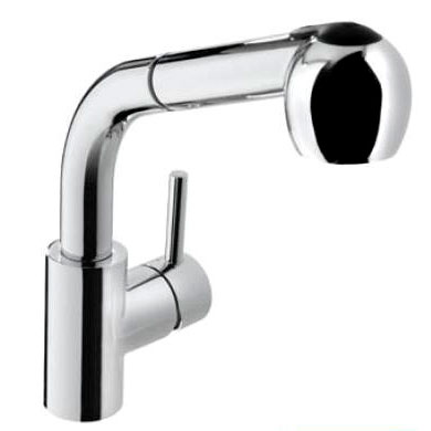 Смеситель настольный высокий с вытяжным душем, 20814 фото  в интернет-магазине Санкомп