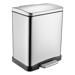 Ведро из нержавеющей стали с подъёмной крышкой 12 литров Хром, 17354 фото  в интернет-магазине Санкомп