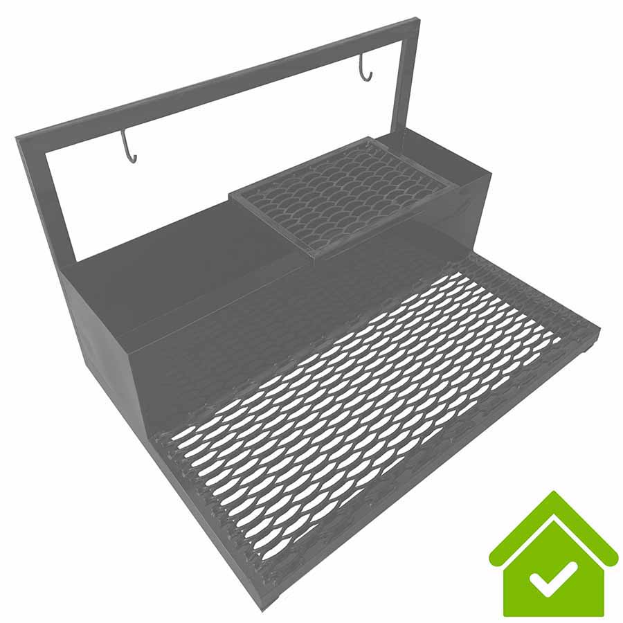 Мойка металлическая для чистки обуви с поддоном шириной 1000 мм,съемная решетка 450 мм, Серая, 21493 фото  в интернет-магазине Санкомп