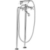 Смеситель для ванны напольный ДВУХВЕНТИЛЬНЫЙ излив поворотный, лейка 1 режим фото  в интернет-магазине Санкомп