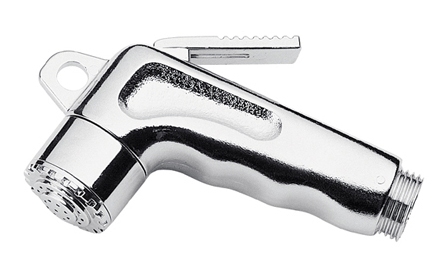 Душ-пистолет (пластик) хром фото в интернет-магазине СанКомп www.sancomp.ru