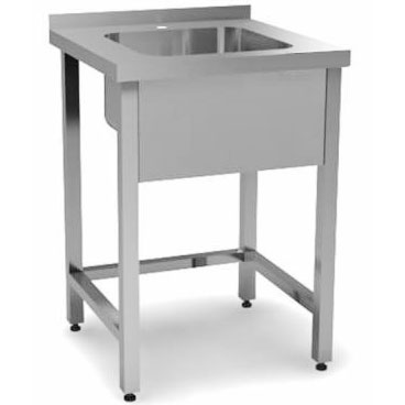 Ванна моечная AISI 304 цельнотянутая 1 секция 500х400х250, С/О, без полки, БОРТ 600х600х910 фото  в интернет-магазине Санкомп