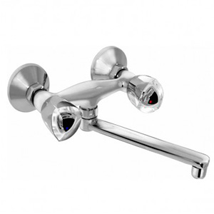 Смеситель настенный нижний керамика фото  в интернет-магазине Санкомп