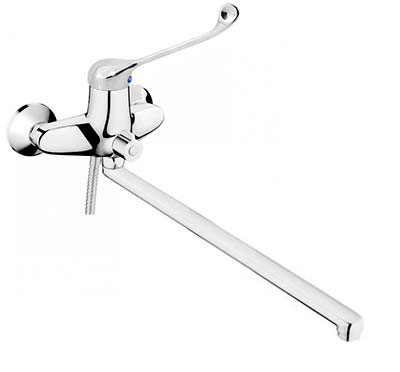 Смеситель ЛОКТЕВОЙ (ХИРУРГИЧЕСКИЙ) для ванн, (К40), с поворотным изливом 500 мм фото  в интернет-магазине Санкомп