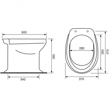 Унитаз керамика дачный с сидением 500х370х385 мм фото  в интернет-магазине Санкомп