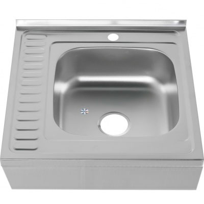 Раковина подвесная из нержавеющей стали (600х500х180) 21392 фото  в интернет-магазине Санкомп