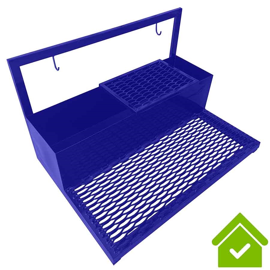 Мойка металлическая для чистки обуви с поддоном шириной 1000 мм съемная решетка 450 мм, Синяя, 21497 фото  в интернет-магазине Санкомп