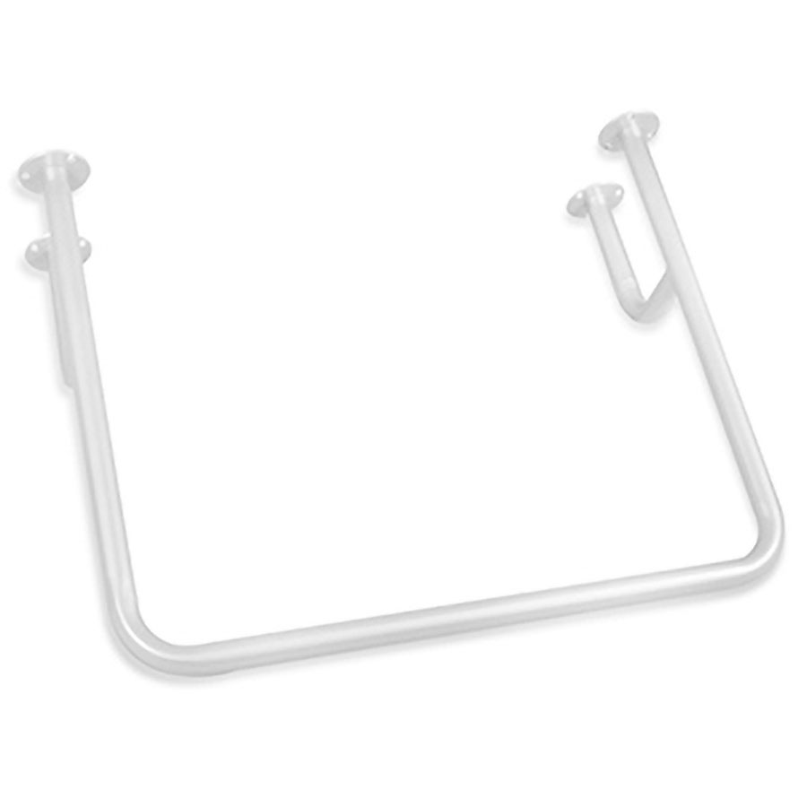Поручень настенный 4 опоры стальной БЕЛЫЙ 420х550х230, 9012 фото  в интернет-магазине Санкомп