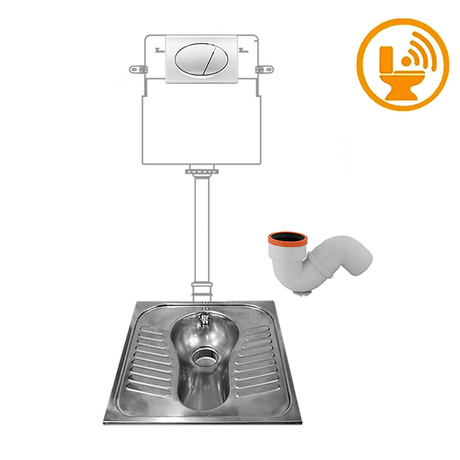 Чаша Генуя НЕРЖАВЕЮЩАЯ с АВТОМАТИЧЕСКОЙ ИНСТАЛЛЯЦИЕЙ (220В) сифон УНИВЕРСАЛЬНЫЙ, 21027 фото  в интернет-магазине Санкомп