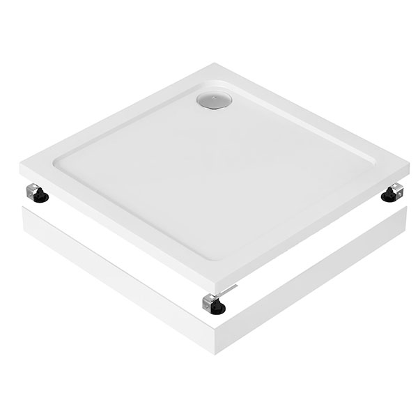 Поддон акриловый квадратный 800х800х115(20) мм, Ø 85 мм с экраном и ножками 20898  фото  в интернет-магазине Санкомп