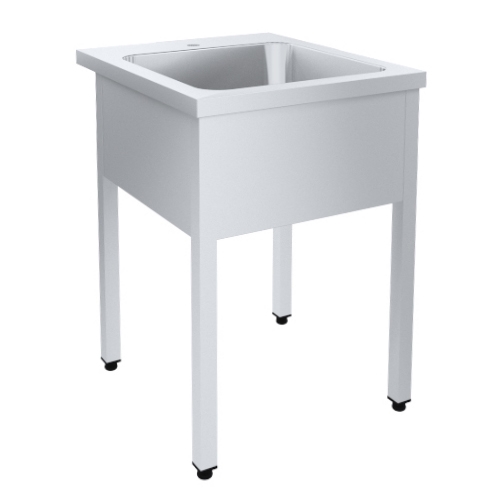 Хирургическая мойка 1х секционная из нержавейки, чаша 500х500х300 мм AISI 304, 700х600х870 мм, 21113 фото  в интернет-магазине Санкомп