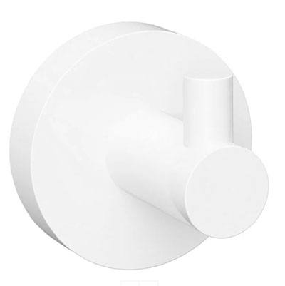 Крючок для ванной одинарный латунный белый 18963 фото  в интернет-магазине Санкомп