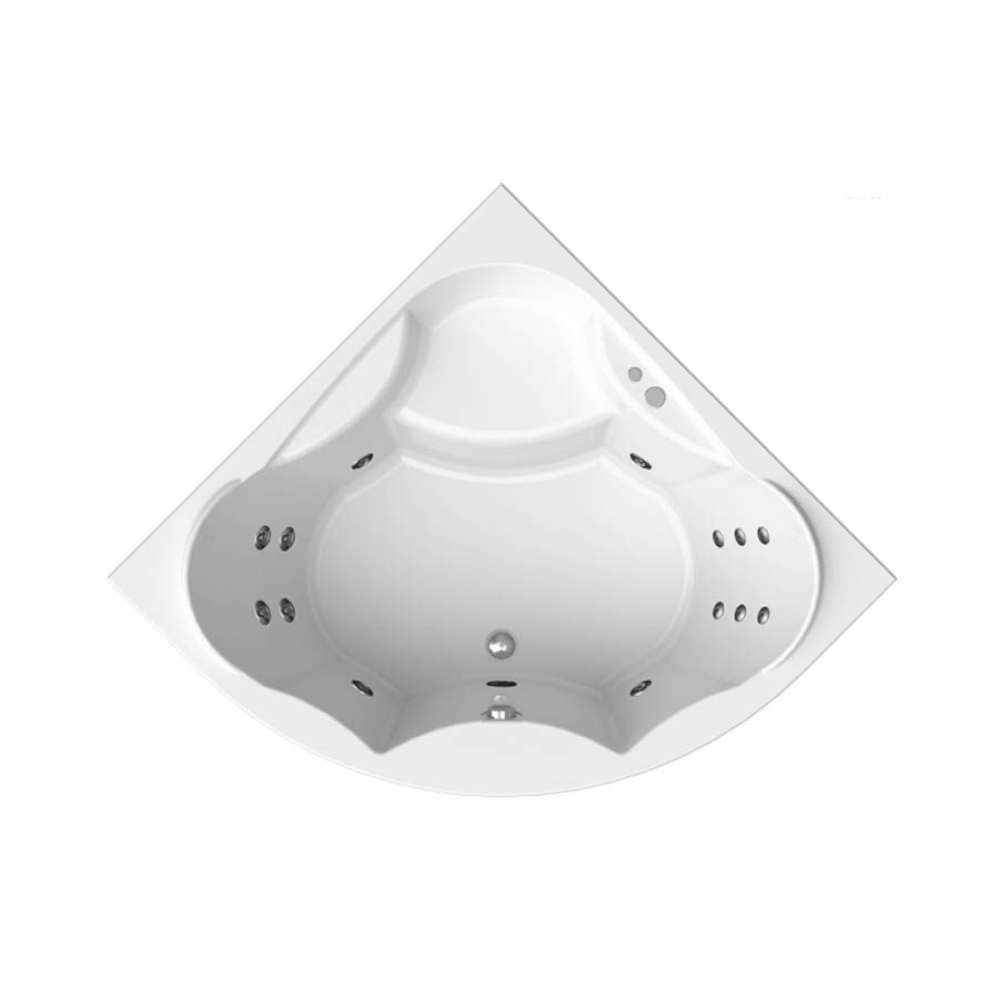 Ванна акриловая угловая гидромассажная с каркасом 1490х1490 мм, 21929  фото  в интернет-магазине Санкомп