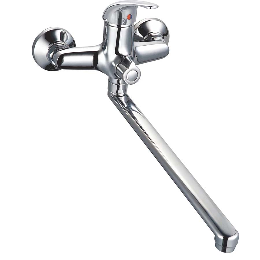 Смеситель для ванны настенный ОДНОРЫЧАЖНЫЙ, излив поворотный 414 мм, лейка 1 режим, 26287 фото  в интернет-магазине Санкомп