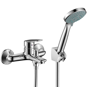 Смеситель для ванны настенный ОДНОРЫЧАЖНЫЙ, излив литой, лейка 1 режим фото  в интернет-магазине Санкомп