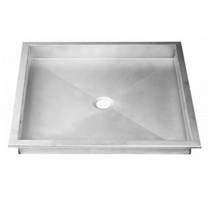 Душевой поддон 80х80 нержавеющий квадратный средний 160 мм фото  в интернет-магазине Санкомп