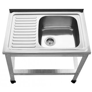 Ванна моечная AISI 201-0,4 мм цельнотянутая  400х400х140 С/О каркас оцинкованный 800х500х870, 19827 фото  в интернет-магазине Санкомп