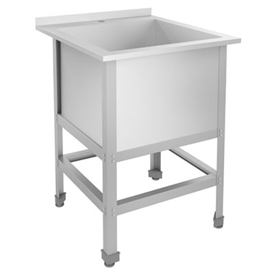 Ванна моечная AISI 430-0,8 мм сварная 1 секция 600х600х300, С/О, каркас оцинкованный, 770х700х870 фото  в интернет-магазине Санкомп