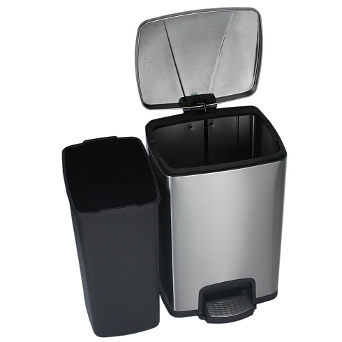 Ведро из нержавеющей стали с подъёмной крышкой 20 литров Матовое, 18928  фото  в интернет-магазине Санкомп