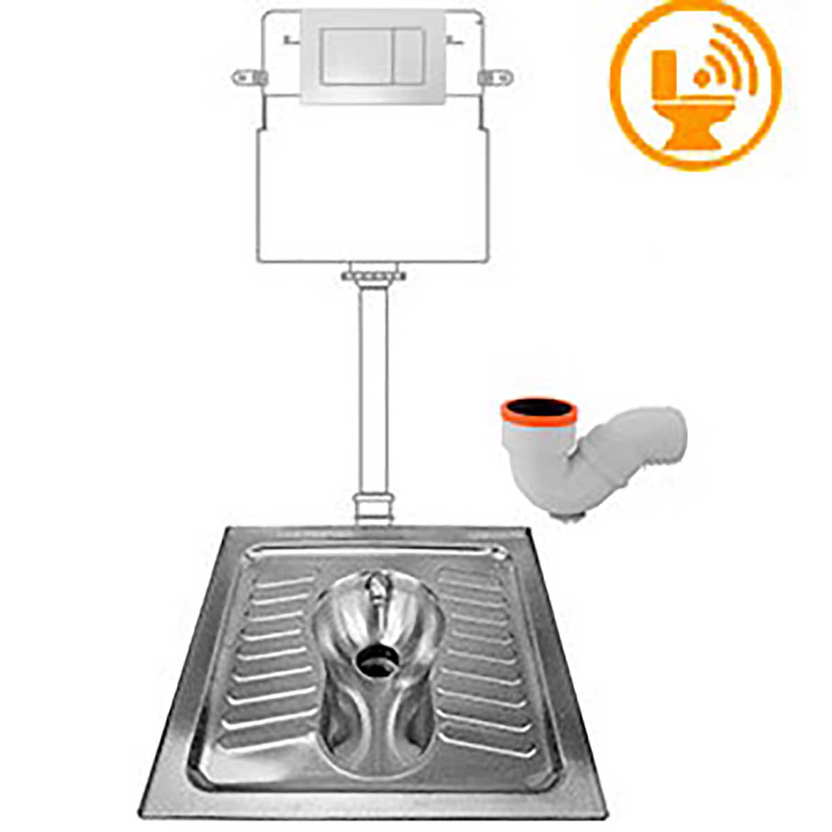 Чаша Генуя НЕРЖАВЕЮЩАЯ с АВТОМАТИЧЕСКОЙ ИНСТАЛЛЯЦИЕЙ (220В), КНОПКА НЕРЖАВЕЮЩАЯ СТАЛЬ, 21025 фото  в интернет-магазине Санкомп