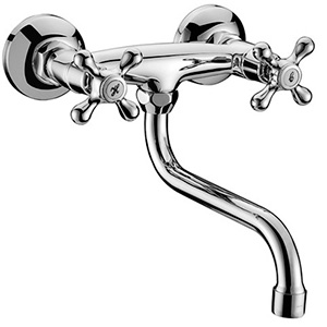 Смеситель LEMARK для кух. мойки "STANDARD",2-х вент.,настенный, хром (LM2111C) (упак-10 шт) фото  в интернет-магазине Санкомп