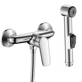 Смеситель с гигиеническим душем пластик фото  в интернет-магазине Санкомп