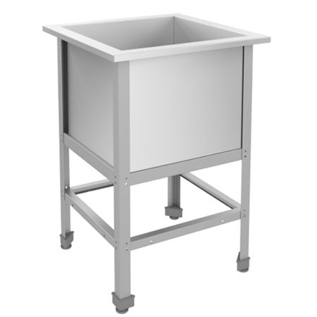 Ванна моечная AISI 304-0,8 мм сварная 1 секция 430х430х300, Б/О, каркас НЕРЖАВЕЮЩИЙ, 530х530х870 фото  в интернет-магазине Санкомп