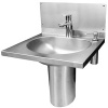 Раковина на полупьедестале антивандальная из нержавеющей стали ПРЯМОУГОЛЬНАЯ С/О, Б/П 456х505х500 фото  в интернет-магазине Санкомп