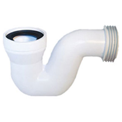 Сифон для чаш генуя пластик ГОРИЗОНТАЛЬНЫЙ 365х140х190 (Белый) фото  в интернет-магазине Санкомп