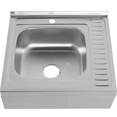 Раковина подвесная из нержавеющей стали (600х500х180) 21391 фото  в интернет-магазине Санкомп