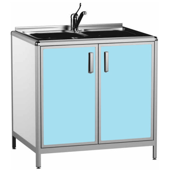 Стол медицинский с мойкой габариты 800х600х850 мм (фасад голубой), 26598 фото  в интернет-магазине Санкомп