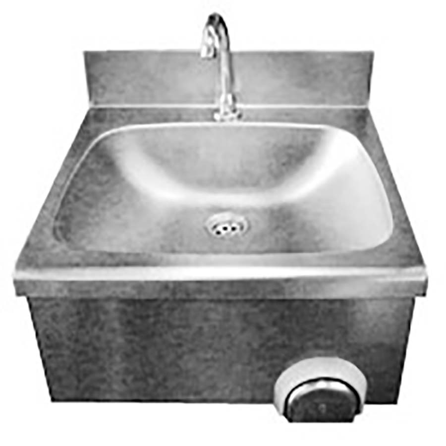 Рукомойник коленный подвесной с таймером 7 секунд 500х500х200 мм, 17537 фото арт.17537