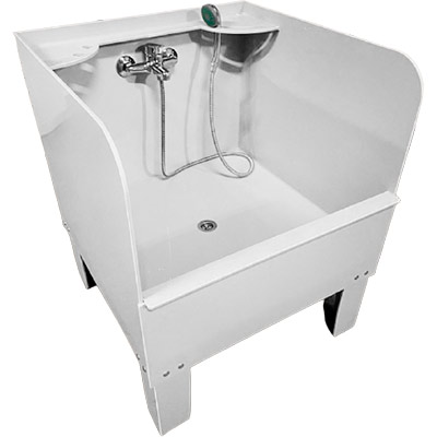 Поддон для уборочного инвентаря 900х900х890 С ЭКРАНОМ СО СМЕСИТЕЛЕМ, 24976 фото  в интернет-магазине Санкомп