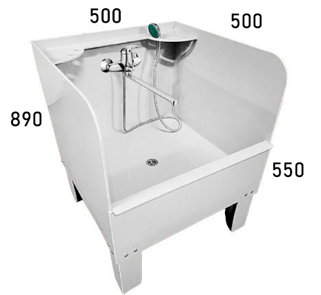 Поддон для уборочного инвентаря 500х500х890 С ПОЛОЧКОЙ 70 мм (Без смесителя), 24767 фото  в интернет-магазине Санкомп