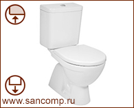 Унитаз компакт керамика вертикальный выпуск (635х360х770), комплектация Комфорт, цвет Белый фото  в интернет-магазине Санкомп