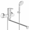 Смеситель для ванны настенный ОДНОРЫЧАЖНЫЙ, излив поворотный 40 см, лейка 1 режим фото  в интернет-магазине Санкомп