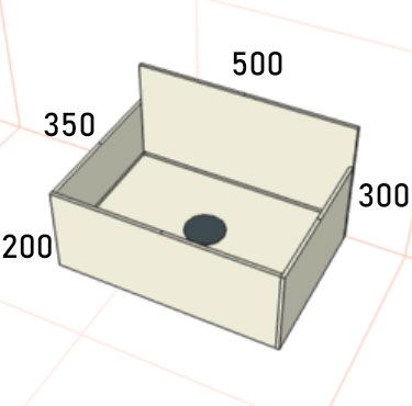 Раковина настенная пластиковая 350х500х300 мм Серо-бежевая 22656 фото  в интернет-магазине Санкомп