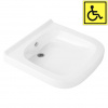 Умывальник для инвалидов керамика без под смеситель с переливом 600х610х200 с сифоном и кронштейнами фото  в интернет-магазине Санкомп