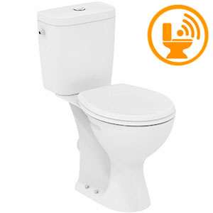 Унитаз-компакт для инвалидов МГН, ГОРИЗОНТАЛЬНЫЙ, 670х380х830 (450), СЕНСОРНЫЙ, СИДЕНЬЕ, БЕСШУМНЫЙ фото  в интернет-магазине Санкомп