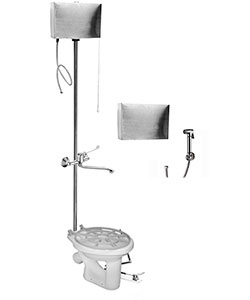 Видуар КЕРАМИКА, с высоким бачком и бачком для раствора НЕРЖАВЕЙКА, СМЕСИТЕЛЕМ и ПЕДАЛЬЮ, 20169 фото в интернет-магазине СанКомп www.sancomp.ru