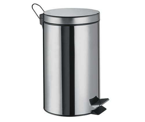 Ведро из нержавеющей стали с подъёмной крышкой 5 литров Хром, 02084 фото  в интернет-магазине Санкомп